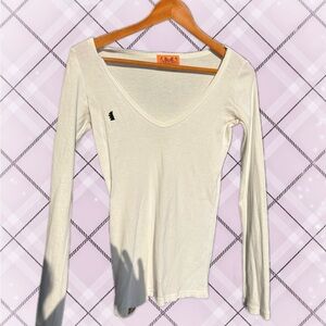 Juicy Couture Cream Long Sleeve Tee